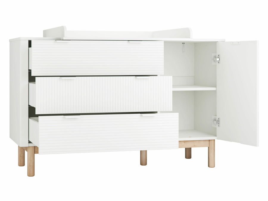 Pinio Miloo 2-delige meegroeikamer met grote commode - wit - Afbeelding 8
