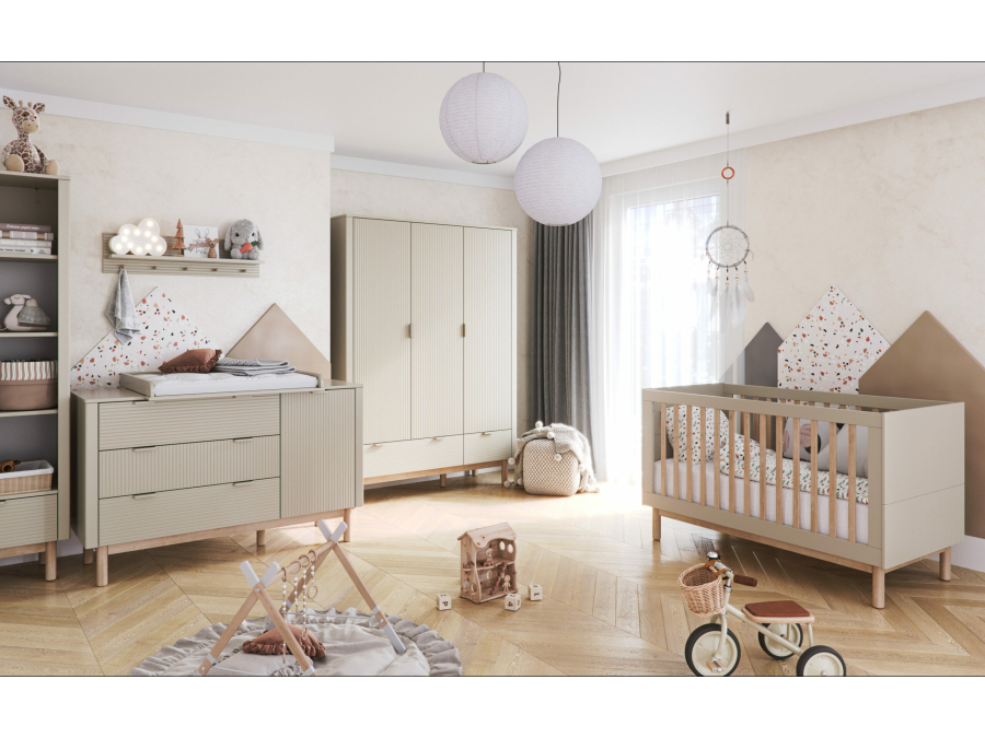Pinio Miloo 3-delige meegroeikamer met grote commode - champagne - Afbeelding 13