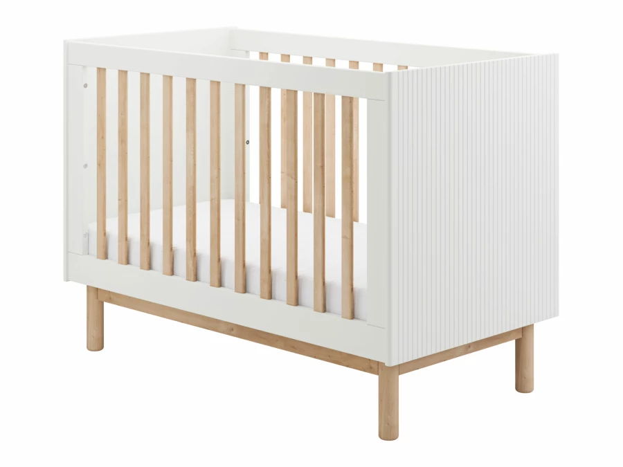 Pinio Miloo 3-delige babykamer met grote commode - wit - Afbeelding 2