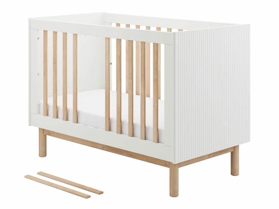 Pinio Miloo 3-delige babykamer met grote commode - wit - Afbeelding 3