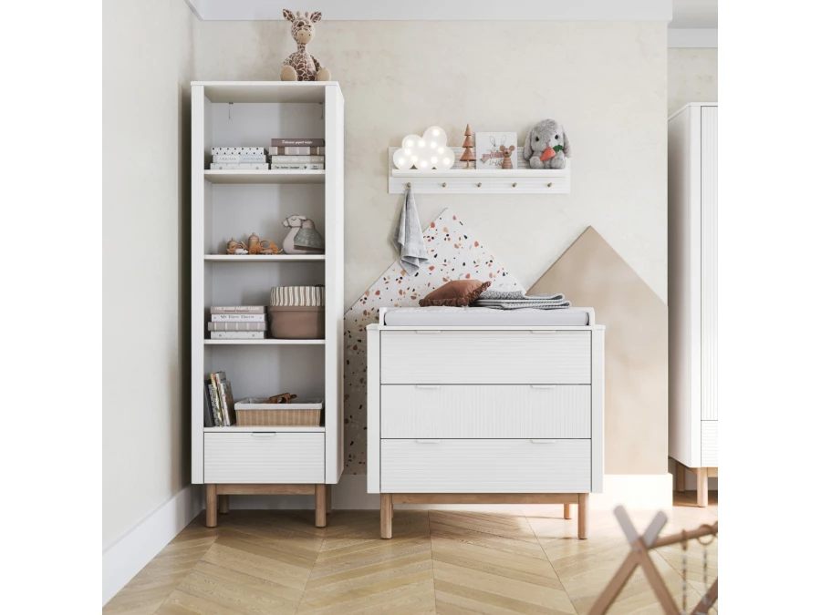 Pinio Miloo hoge boekenkast - wit - Afbeelding 2