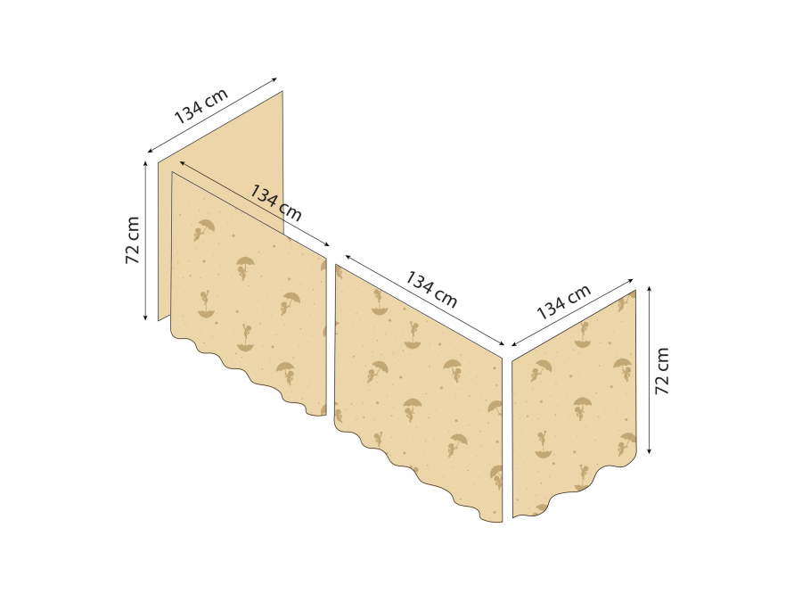 Hoppekids Ole Lukoie gordijn - halfhoog bed, Geel 70x160, 90x200 - Afbeelding 8
