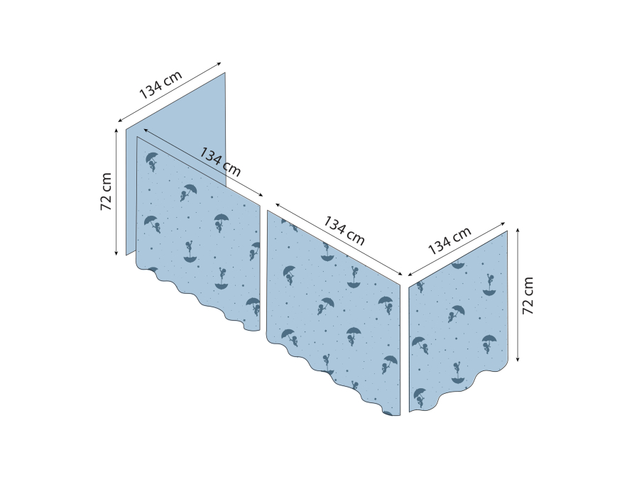Hoppekids Ole Lukoie gordijn - halfhoog bed, Blauw 70x160, 90x200 - Afbeelding 7