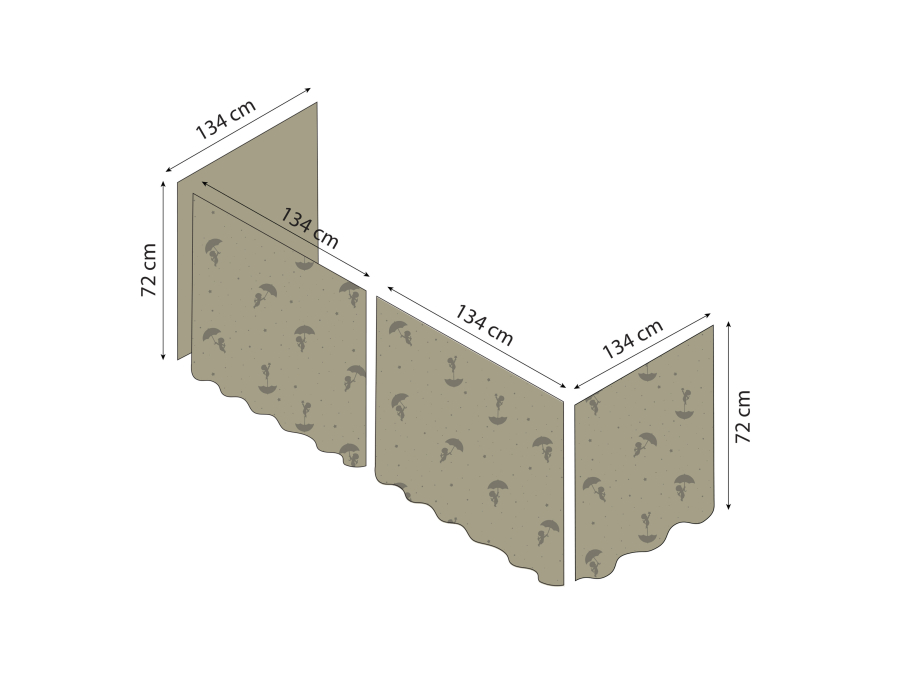 Hoppekids Ole Lukoie gordijn - halfhoog bed, Groen 70x160, 90x200 - Afbeelding 7