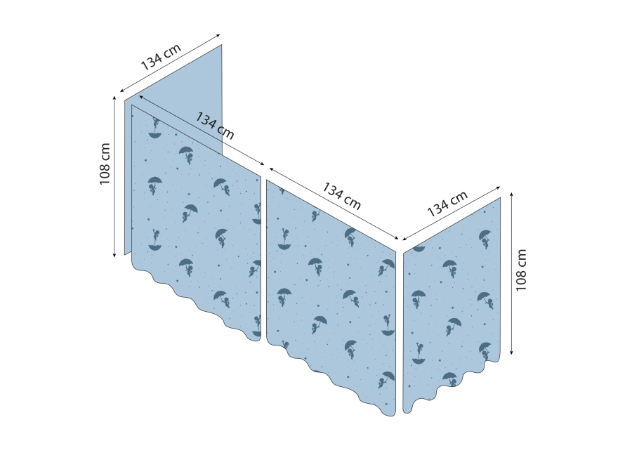 Hoppekids Ole Lukoie gordijn - verhoogde halfhoogslaper, Blauw 70x160, 90x200 - Afbeelding 8