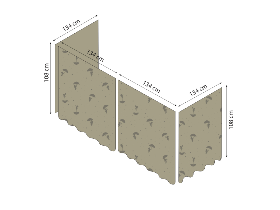 Hoppekids Ole Lukoie gordijn - verhoogde halfhoogslaper, Groen 70x160, 90x200 - Afbeelding 8