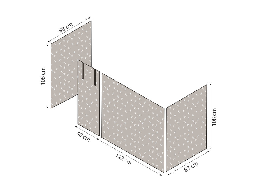 Hoppekids Pets gordijn - verhoogde halfhoogslaper 90x200 - Afbeelding 5