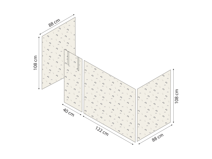 Hoppekids Pets gordijn - verhoogde halfhoogslaper 90x200 - Afbeelding 6