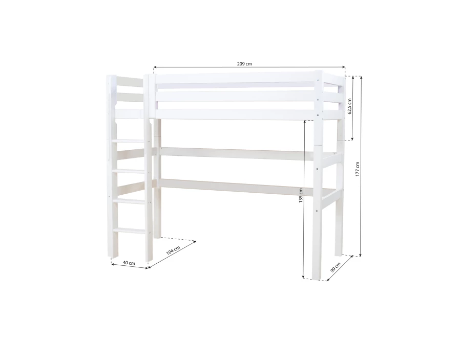 Hoppekids ECO Luxury hoogslaper 90x200 - rechte ladder - Afbeelding 4