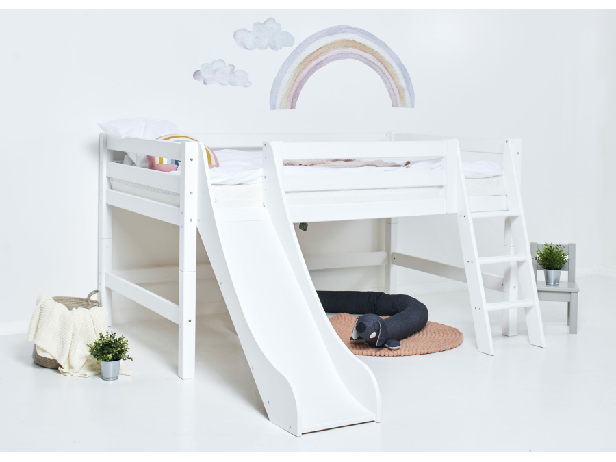 Hoppekids ECO Luxury halfhoogslaper met glijbaan 120x200 - schuine ladder - Afbeelding 3