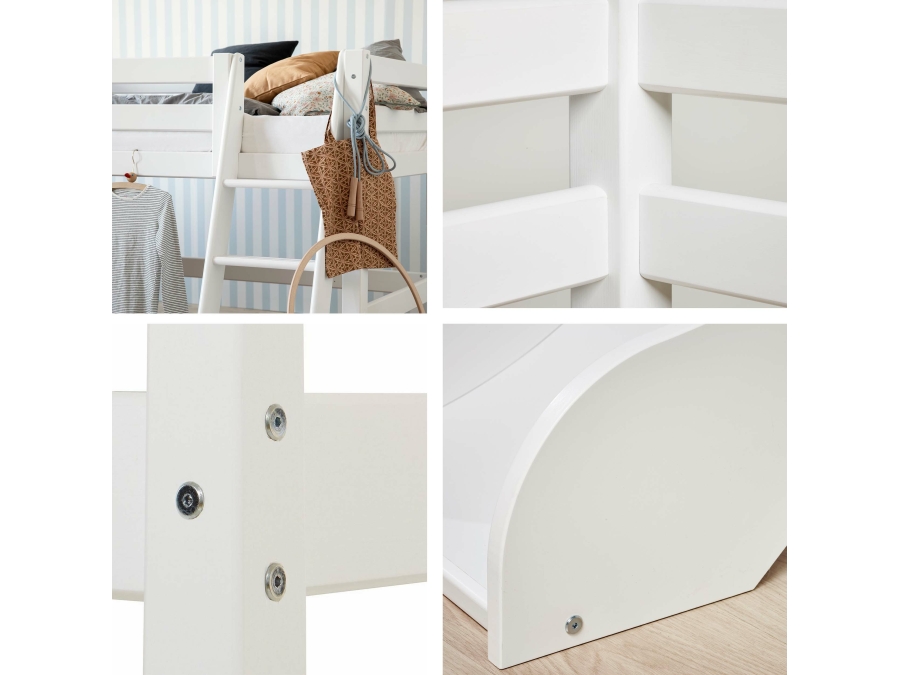 Hoppekids ECO Luxury halfhoogslaper met glijbaan 70x160 - schuine ladder - Afbeelding 6