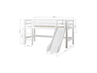 Hoppekids ECO Luxury halfhoogslaper met glijbaan 90x200 - rechte ladder - Afbeelding 6