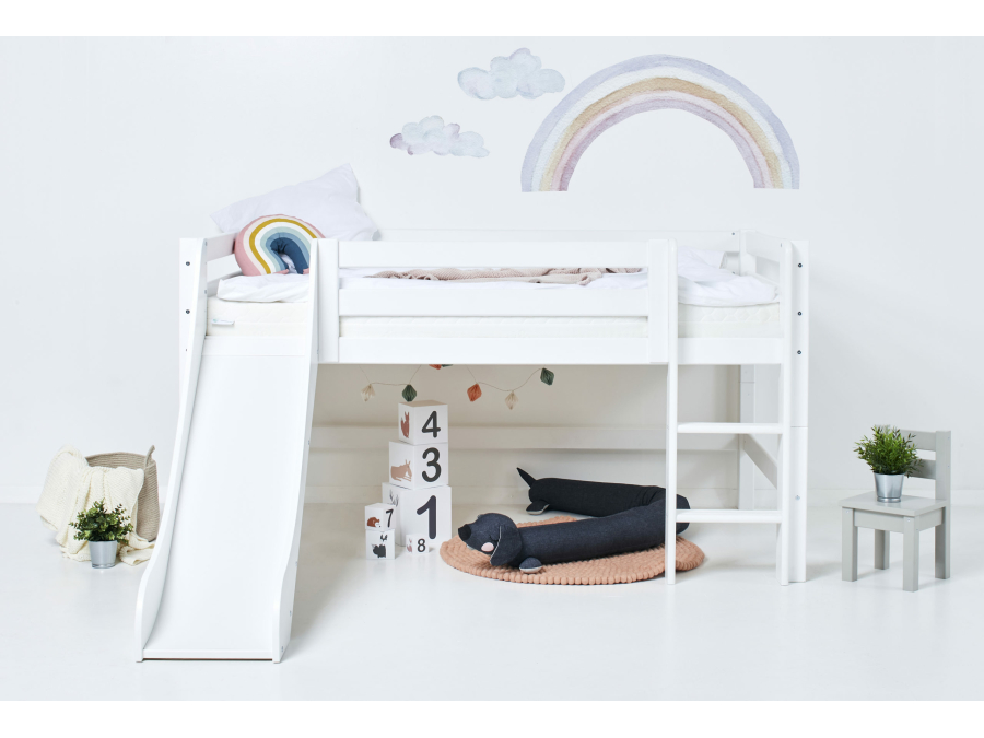 Hoppekids ECO Luxury halfhoogslaper met glijbaan 120x200 - rechte ladder - Afbeelding 2