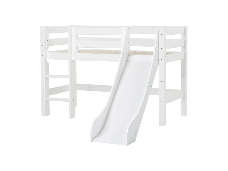 Hoppekids ECO Luxury halfhoogslaper met glijbaan 70x160 - rechte ladder