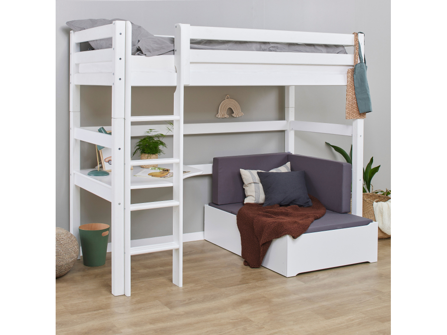 Hoppekids ECO Luxury hoogslaper met bureau en lounge 90x200 - rechte ladder - luxe bodem - Afbeelding 7