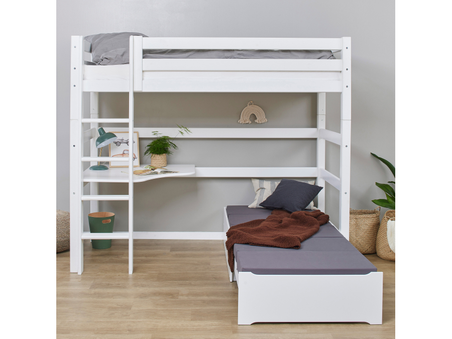 Hoppekids ECO Luxury hoogslaper met bureau en lounge 90x200 - rechte ladder - luxe bodem - Afbeelding 8