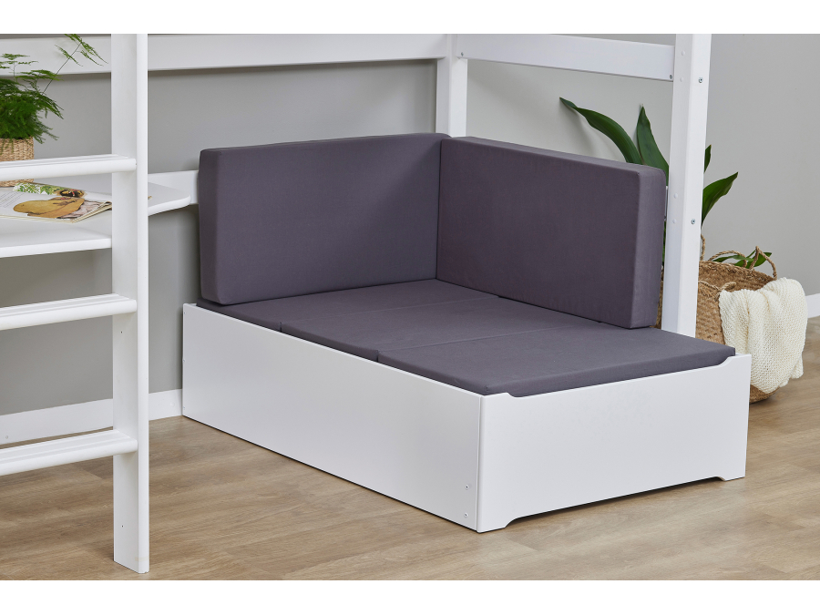 Hoppekids ECO Luxury hoogslaper met bureau en lounge 90x200 - rechte ladder - luxe bodem - Afbeelding 4