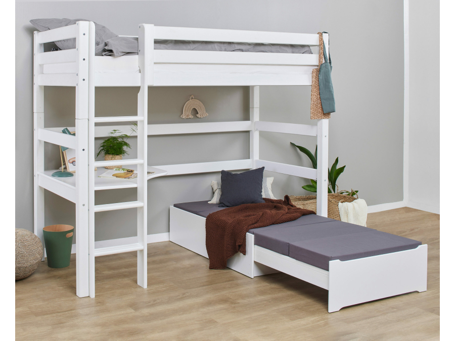 Hoppekids ECO Luxury hoogslaper met bureau en lounge 90x200 - rechte ladder - luxe bodem - Afbeelding 5