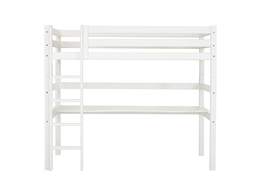 Hoppekids ECO Luxury hoogslaper met bureau 90x200 - rechte ladder - luxe bodem