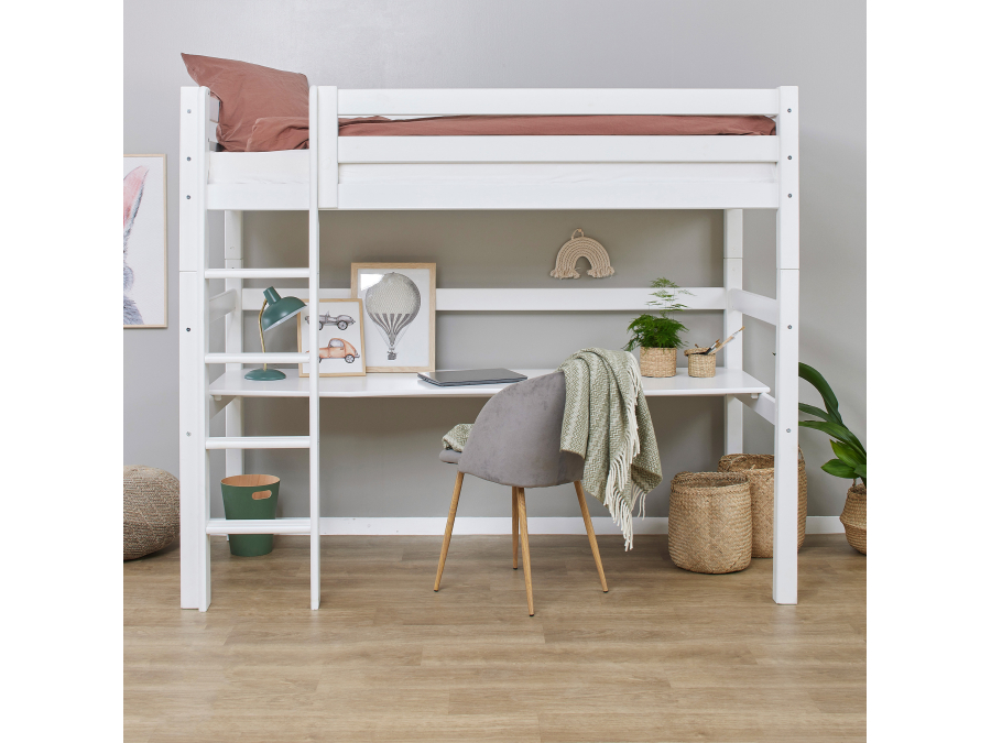 Hoppekids ECO Luxury hoogslaper met bureau 90x200 - rechte ladder - luxe bodem - Afbeelding 5