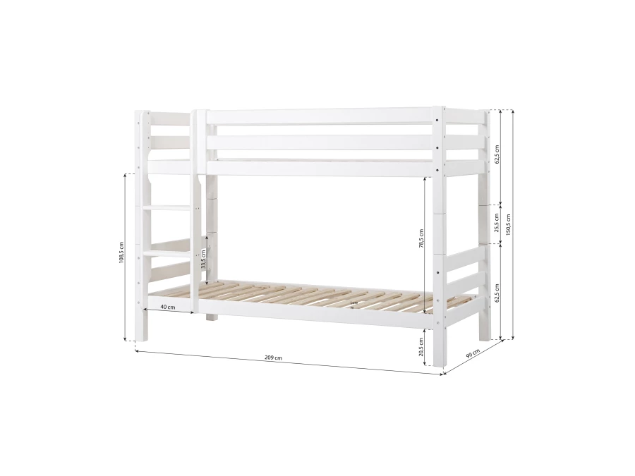 Hoppekids ECO Luxury stapelbed 90x200 - rechte ladder - Afbeelding 6