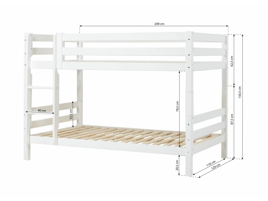 Hoppekids ECO Luxury stapelbed 120x200 - rechte ladder - Afbeelding 7