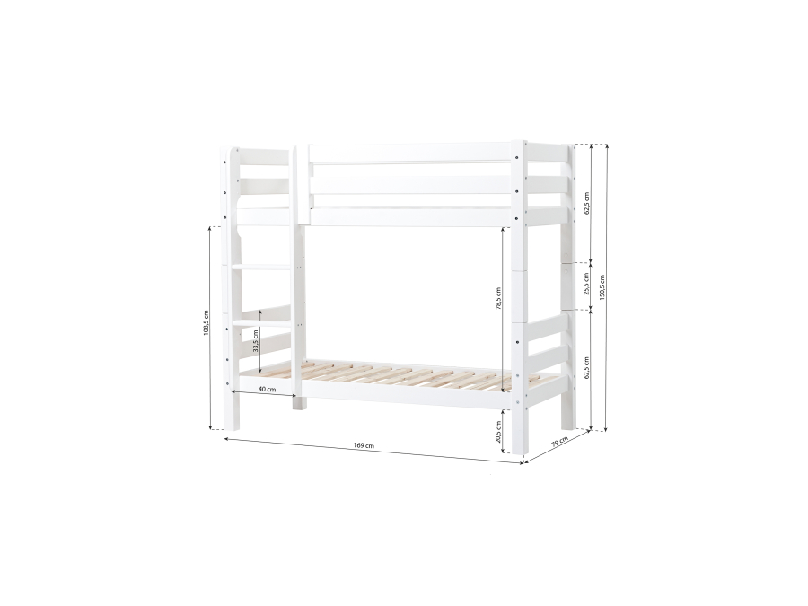 Hoppekids ECO Luxury stapelbed 70x160 - rechte ladder - Afbeelding 5