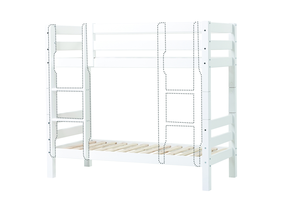 Hoppekids ECO Luxury stapelbed 70x160 - rechte ladder - Afbeelding 7