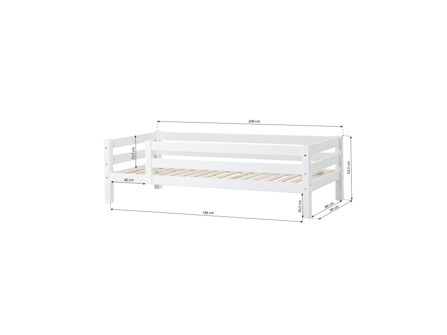 Hoppekids ECO Luxury bedbank met 3/4 uitvalbeschermer 90x200 - luxe bodem - Afbeelding 4