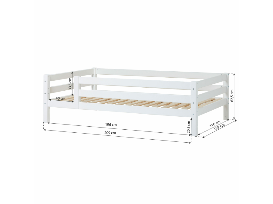 Hoppekids ECO Luxury twijfelaar met 3/4 uitvalbeschermer 120x200 - Afbeelding 4