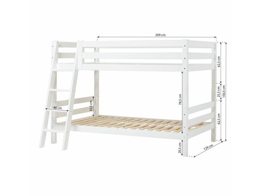 Hoppekids ECO Luxury stapelbed 120x200 - schuine ladder - Afbeelding 4