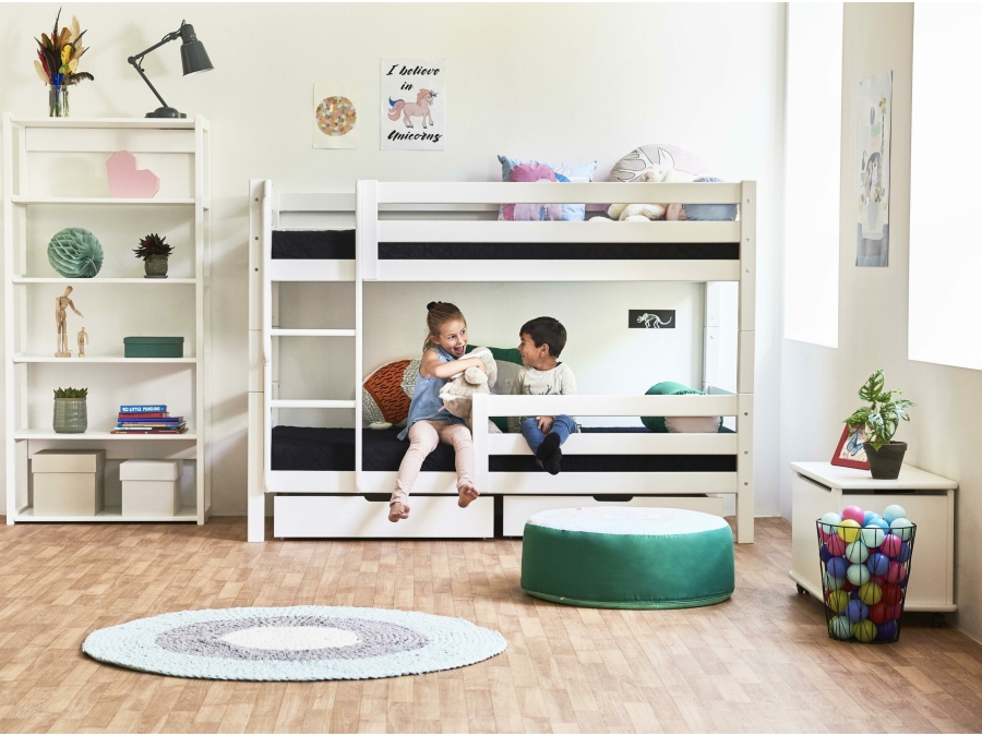 Hoppekids ECO Luxury stapelbed met uitvalbeschermer 90x200 - rechte ladder - luxe bodems - Afbeelding 2