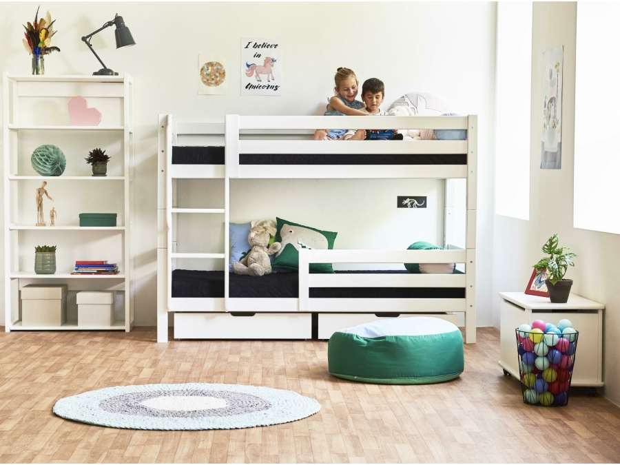 Hoppekids ECO Luxury stapelbed met uitvalbeschermer 90x200 - rechte ladder - Afbeelding 3