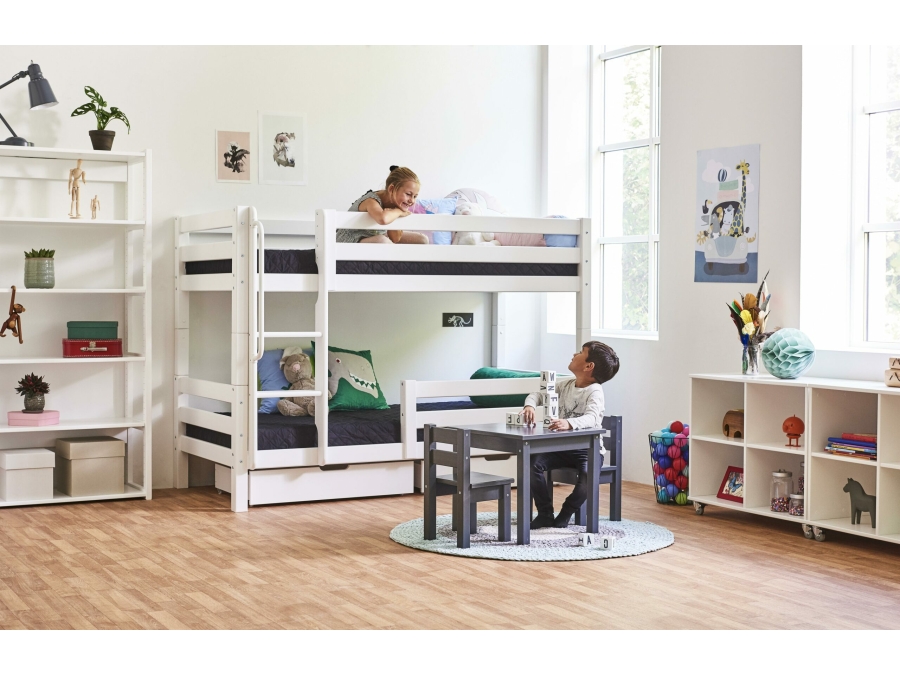 Hoppekids ECO Luxury stapelbed met uitvalbeschermer 90x200 - rechte ladder - luxe bodems - Afbeelding 3