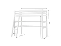 Hoppekids ECO Luxury hoogslaper 90x200 - schuine ladder - luxe bodem - Afbeelding 8