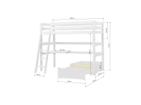 Hoppekids ECO Luxury hoogslaper met bureau en lounge 90x200 - schuine ladder - luxe bodem - Afbeelding 11