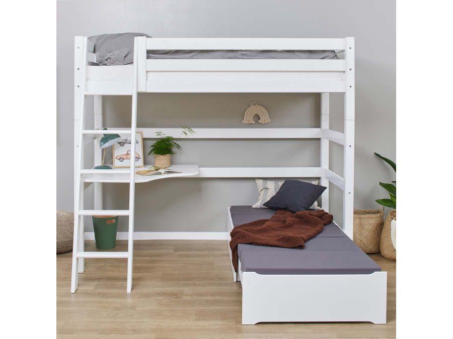 Hoppekids ECO Luxury hoogslaper met bureau en lounge 90x200 - schuine ladder - luxe bodem - Afbeelding 6