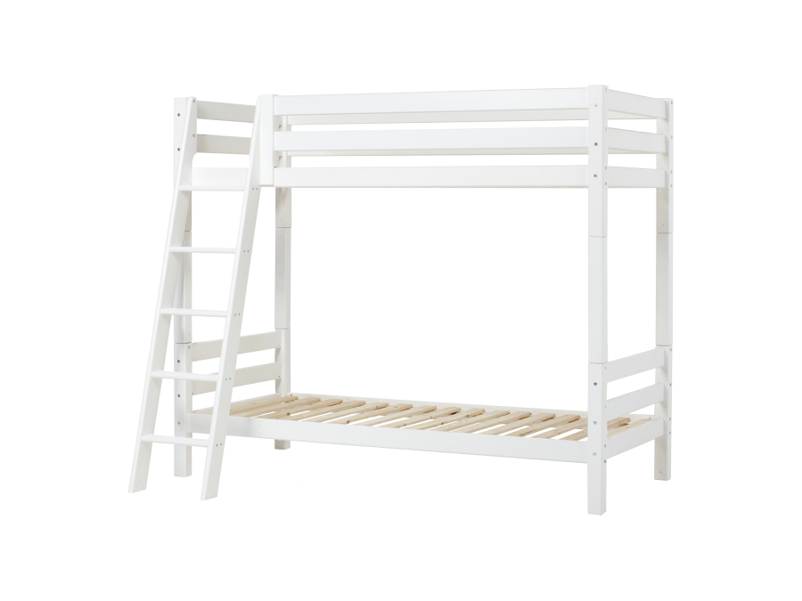 Hoppekids ECO Luxury hoog stapelbed 90x200 - schuine ladder - luxe bodems