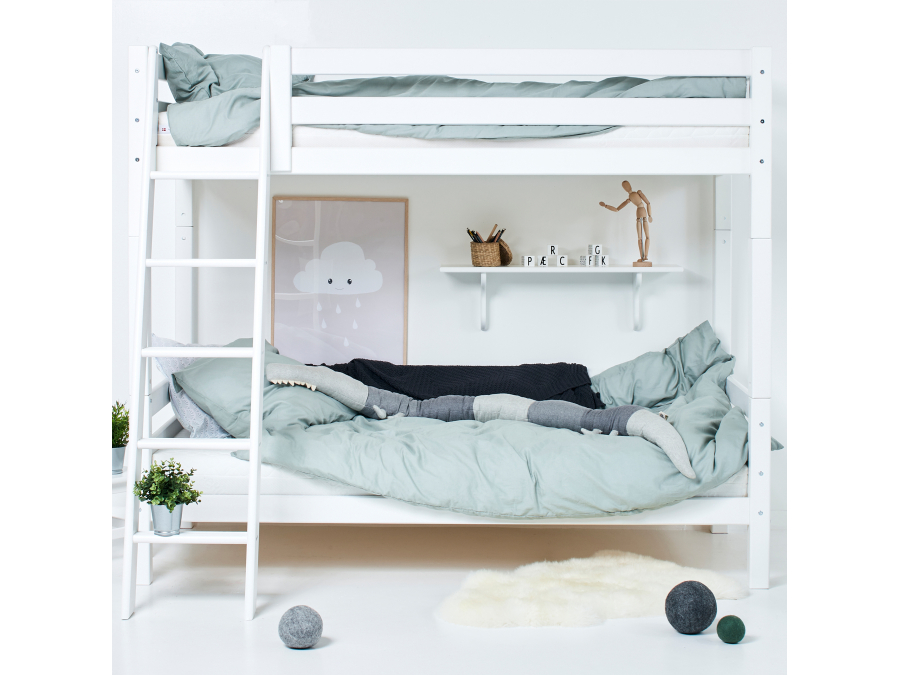 Hoppekids ECO Luxury hoog stapelbed 90x200 - schuine ladder - luxe bodems - Afbeelding 2