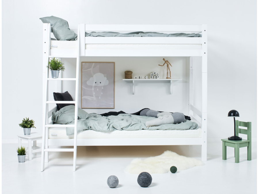 Hoppekids ECO Luxury hoog stapelbed 120x200 - schuine ladder - Afbeelding 2