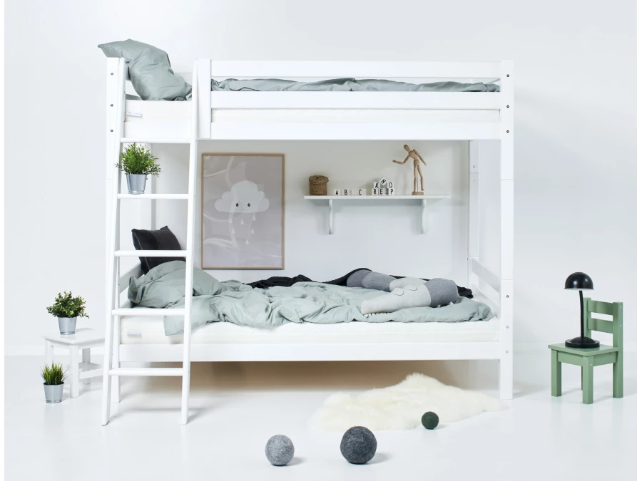 Hoppekids ECO Luxury hoog stapelbed 120x200 - schuine ladder - Afbeelding 2