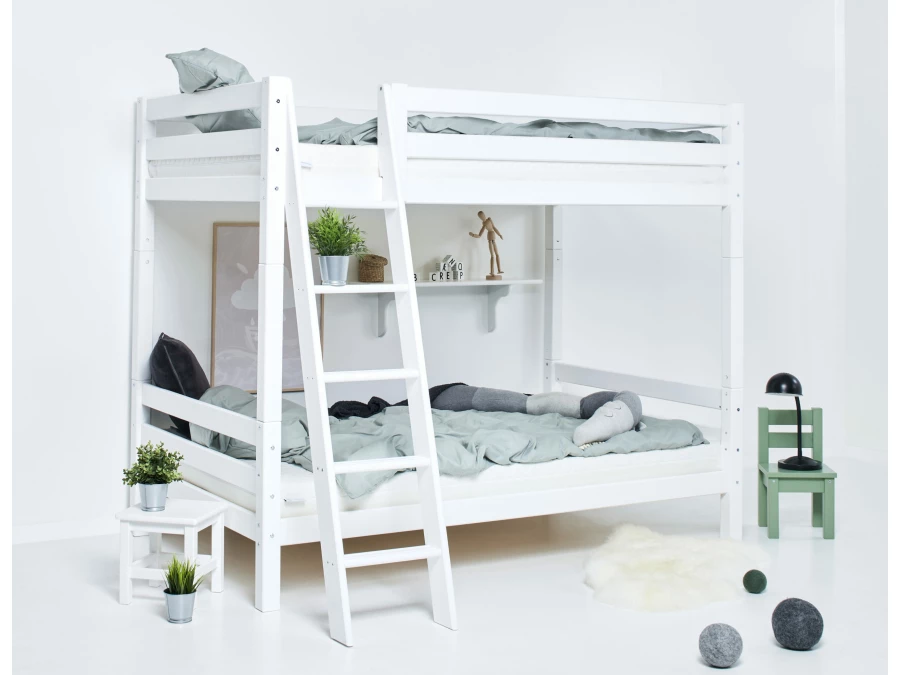 Hoppekids ECO Luxury hoog stapelbed 120x200 - schuine ladder - Afbeelding 3