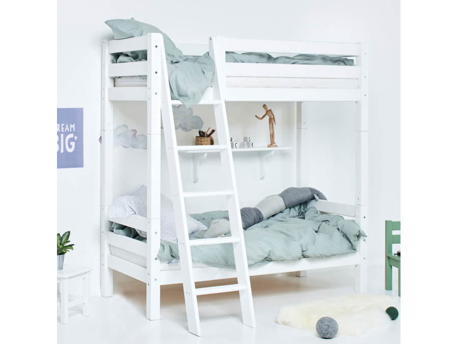 Hoppekids ECO Luxury hoog stapelbed 70x160 - schuine ladder - Afbeelding 3