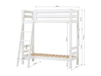 Hoppekids ECO Luxury hoog stapelbed 70x160 - schuine ladder - Afbeelding 4