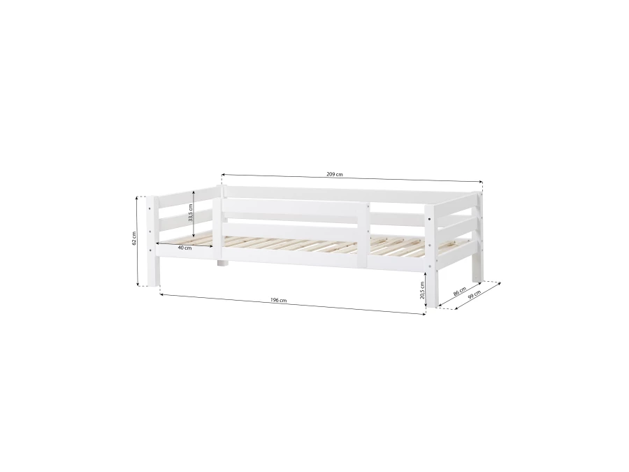 Hoppekids ECO Luxury bedbank met 1/2 uitvalbeschermer 90x200 - luxe bodem - Afbeelding 4