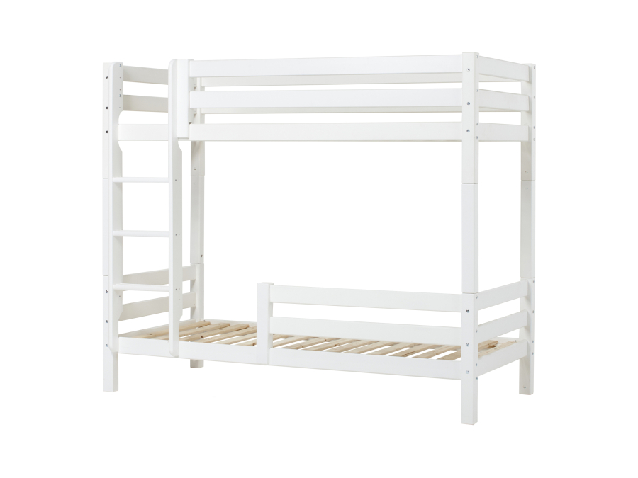 Hoppekids ECO Luxury hoog stapelbed met uitvalbeschermer 90x200 - rechte ladder