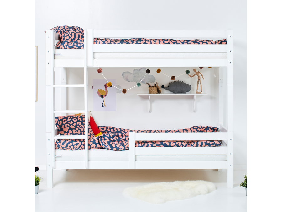 Hoppekids ECO Luxury hoog stapelbed met uitvalbeschermer 90x200 - rechte ladder - Afbeelding 2