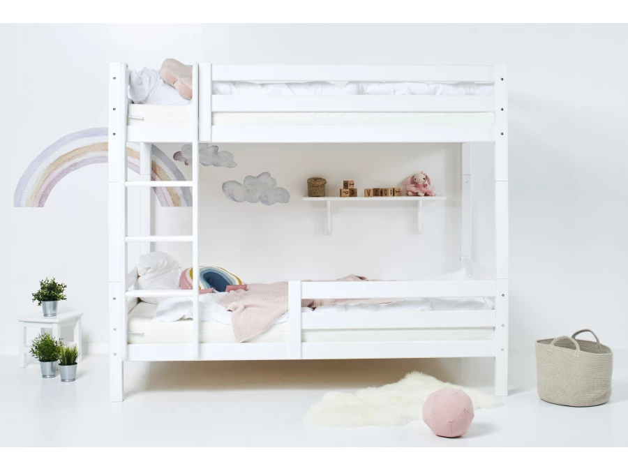 Hoppekids ECO Luxury hoog stapelbed met uitvalbeschermer 120x200 - rechte ladder - Afbeelding 2