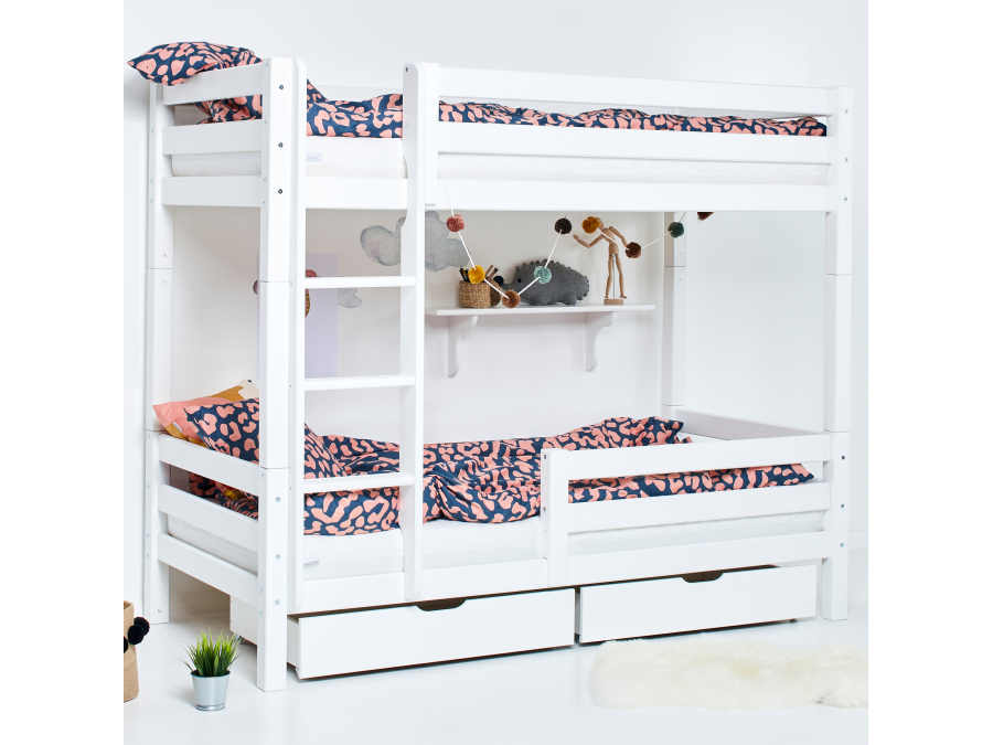 Hoppekids ECO Luxury hoog stapelbed met uitvalbeschermer 90x200 - rechte ladder - Afbeelding 6