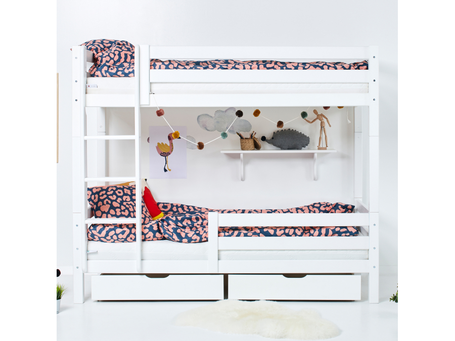 Hoppekids ECO Luxury hoog stapelbed met uitvalbeschermer 90x200 - rechte ladder - Afbeelding 5